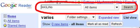 Buscador en Google Reader