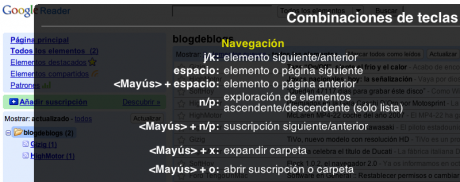 Atajos de teclado de Google Reader y Gmail en Firefox
