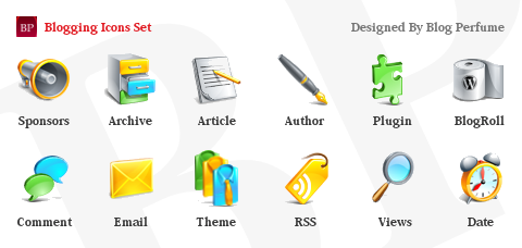 Set de iconos para bloggers