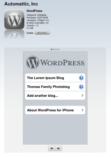Wordpress para el iPhone