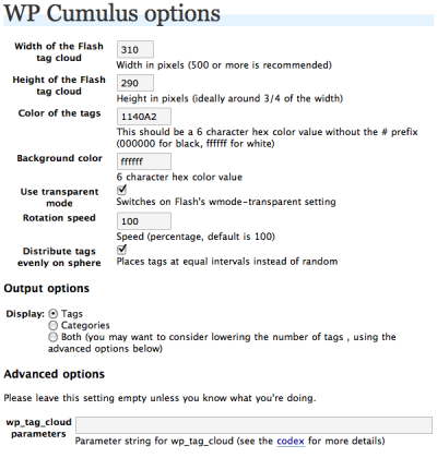 Nube de tags en flash para Wordpress
